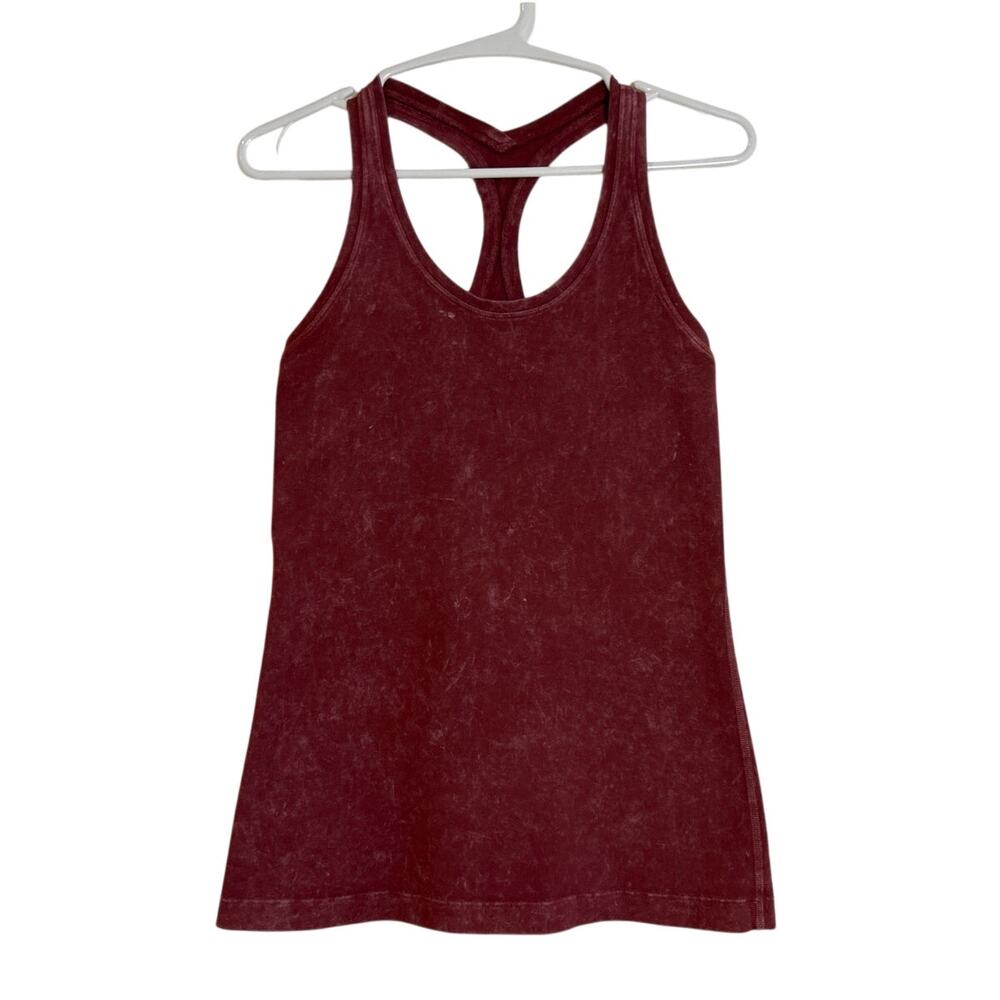 Lululemon Cool Racerback Tank, Acid Wash Red, Size 4, Fitted Racerback
